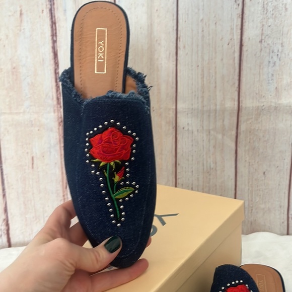 NIB Yoki Willa’s mules in dark denim - Picture 3 of 8